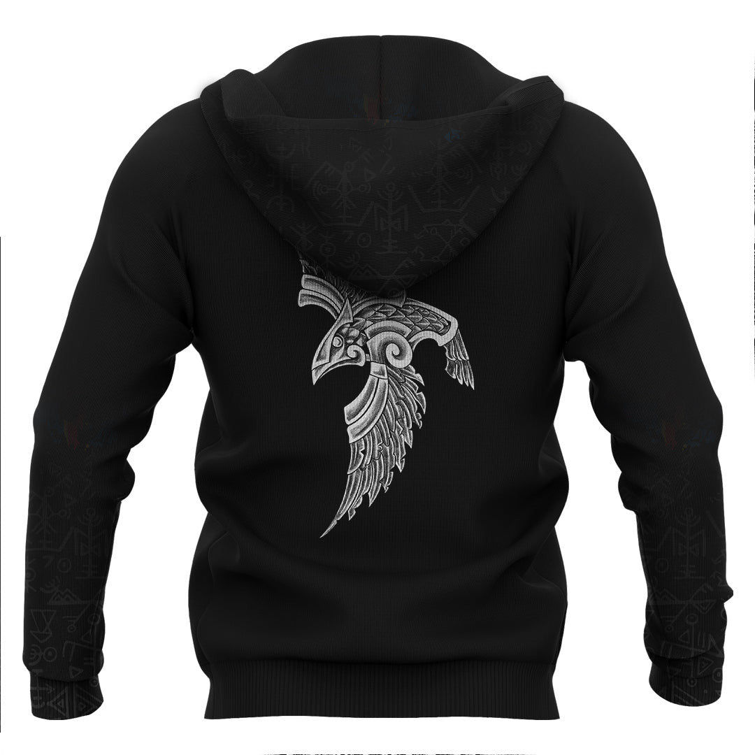 Viking Special Raven Tattoo Viking Hoodie Basic Helm and Hammer Shop