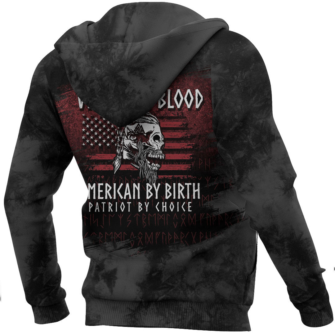 Viking By Blood American By Birth Patriot By Viking Hoodie Helm and Hammer Shop
