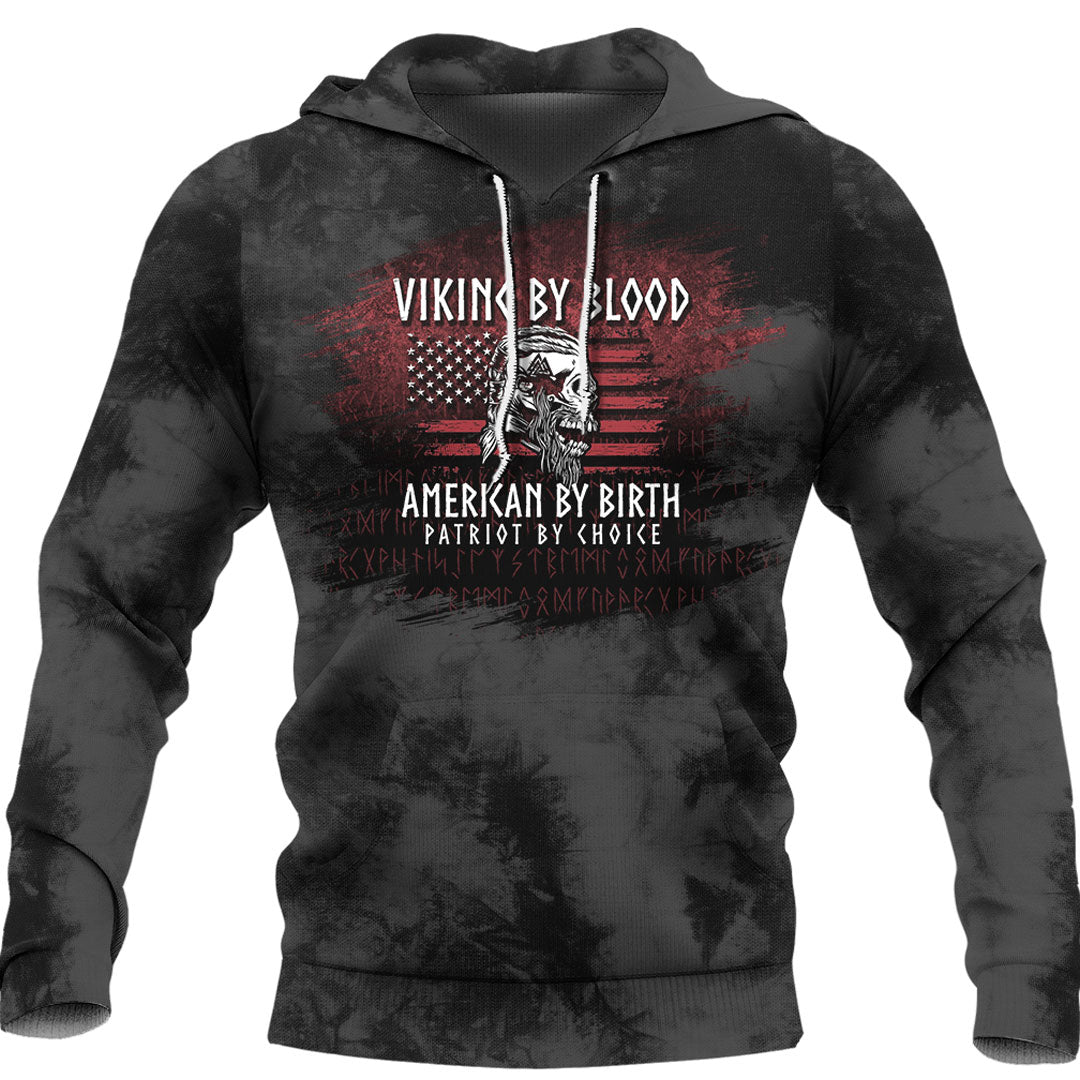 Viking By Blood American By Birth Patriot By Viking Hoodie Helm and Hammer Shop