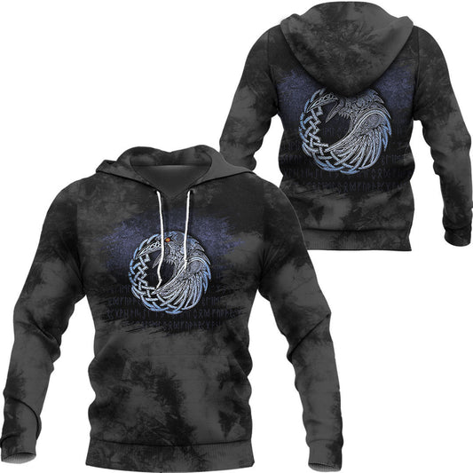Viking Raven 1 Viking Hoodie Helm and Hammer Shop