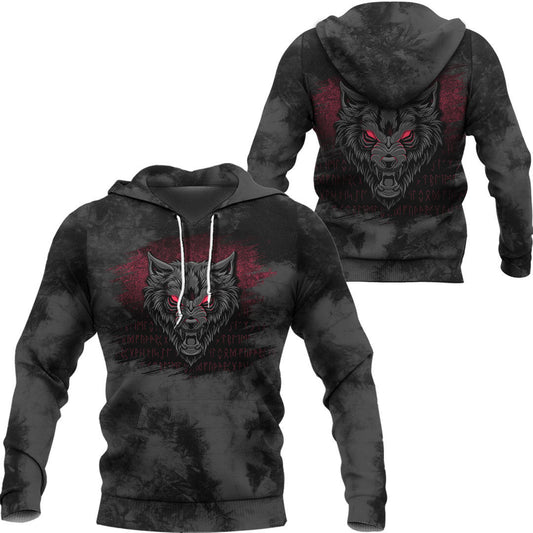 Viking Special Fenrir Wolf Viking Hoodie Helm and Hammer Shop