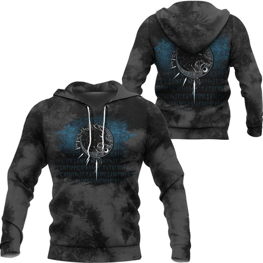 Viking Fenrir Wolve Viking Hoodie Helm and Hammer Shop