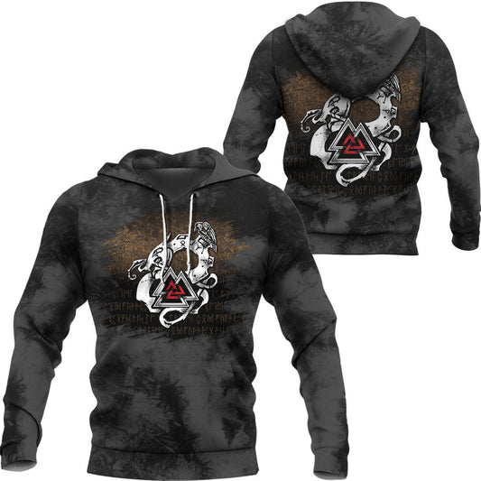 Viking Jormungandr Raven Midgard Serpent Child Of Loki Viking Hoodie Helm and Hammer Shop