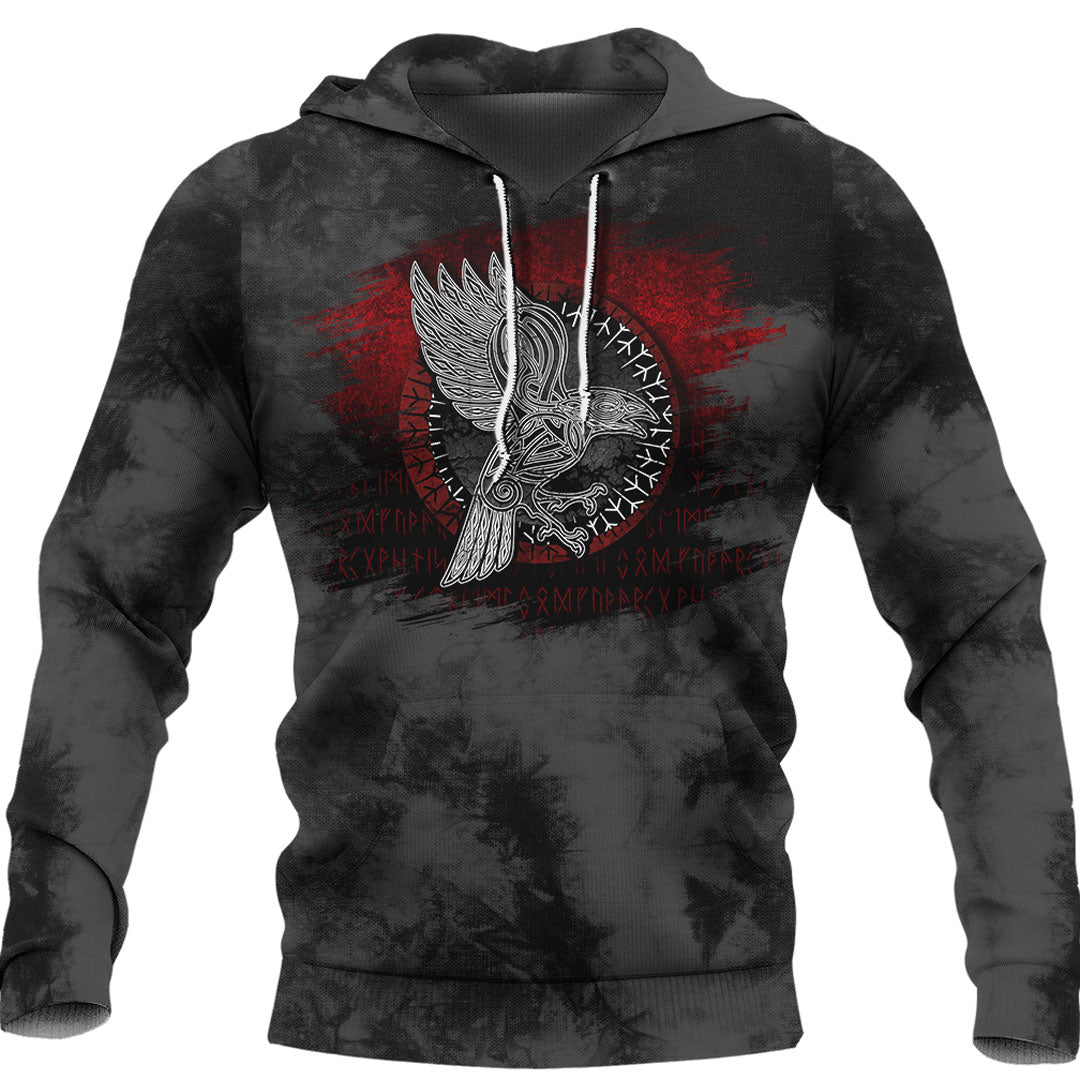 Viking Raven Hugin Munin Viking Hoodie Helm and Hammer Shop