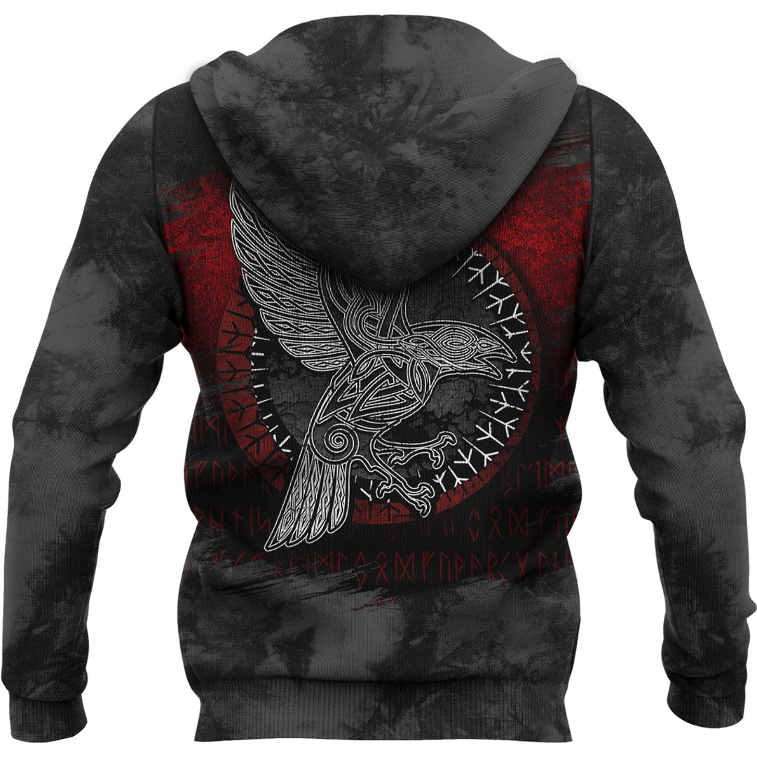 Viking Raven Hugin Munin Viking Hoodie Helm and Hammer Shop