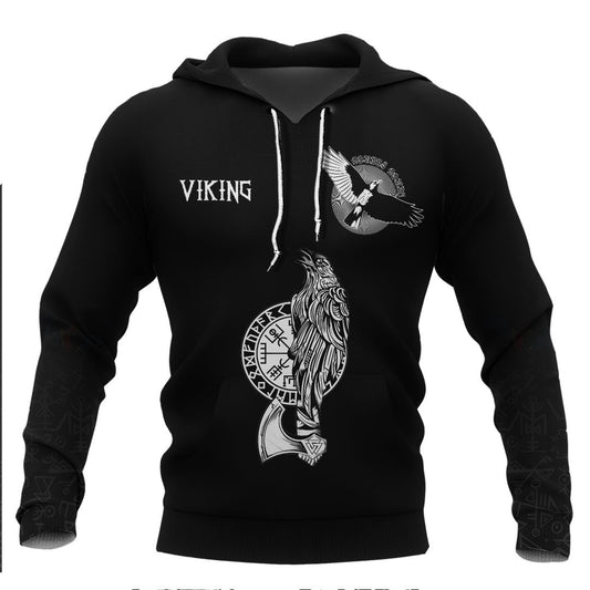 Viking RavensVegvisir and Hammer Viking Hoodie Basic Helm and Hammer Shop