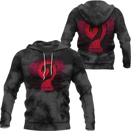 Viking Drakkar red Viking Hoodie Helm and Hammer Shop