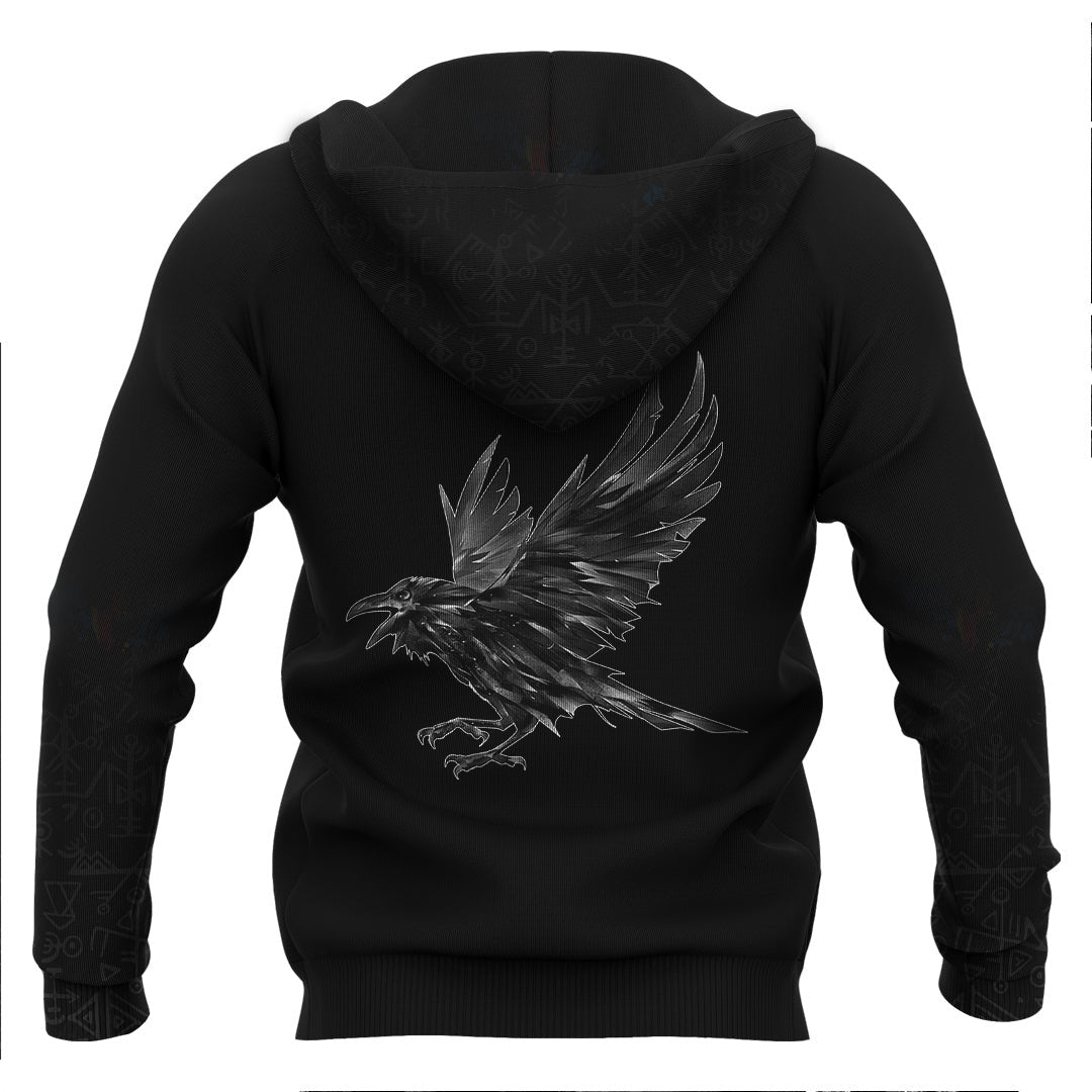 Viking Raven 2 Viking Hoodie Basic Helm and Hammer Shop