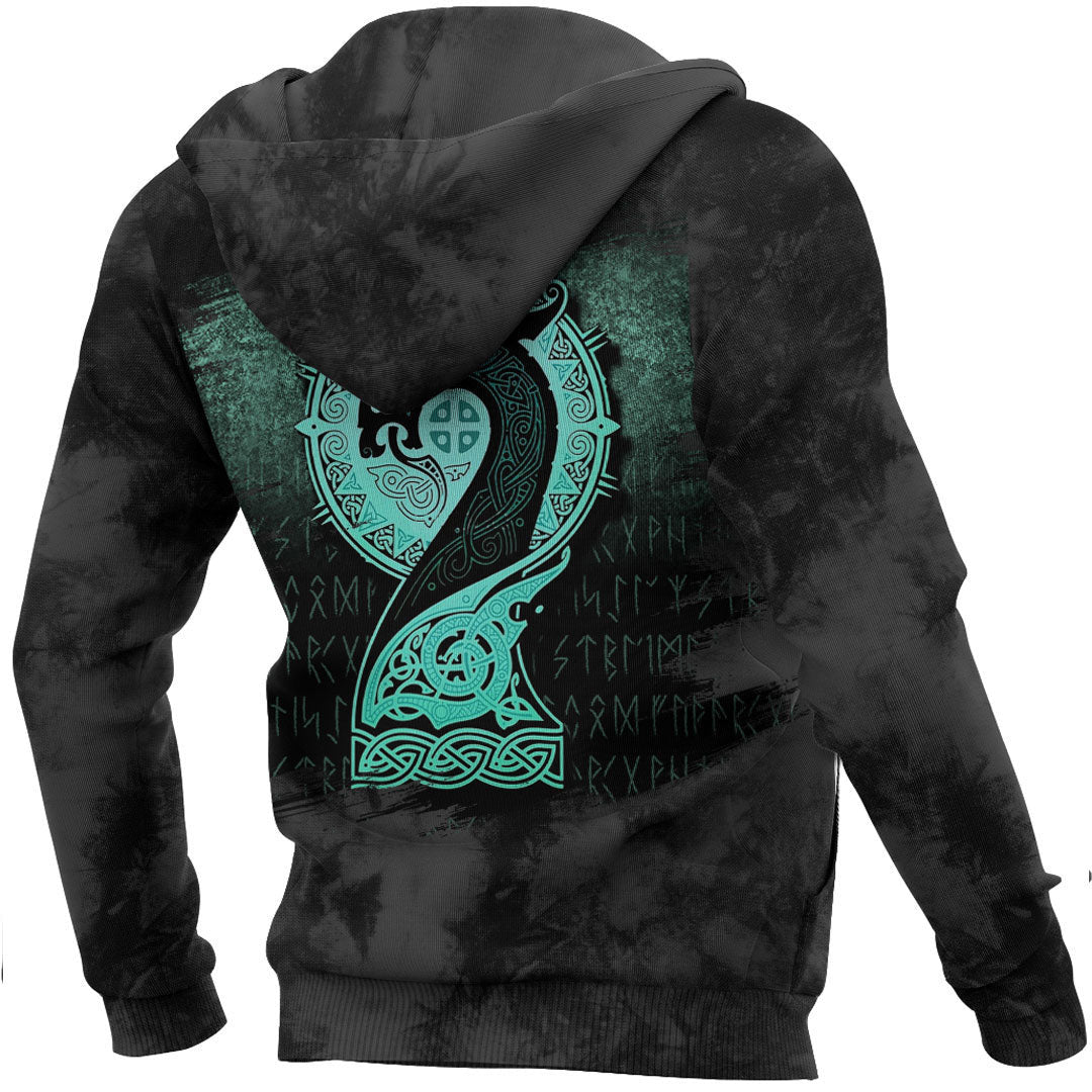 Viking Drakkar cyan Viking Hoodie Helm and Hammer Shop