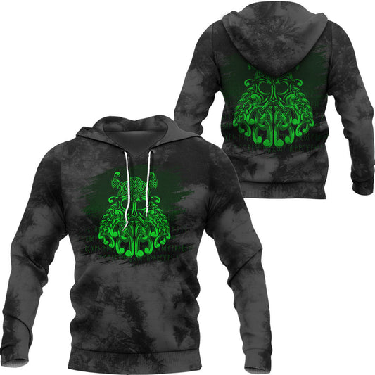 Viking Odin Valhalla Green Viking Hoodie Helm and Hammer Shop