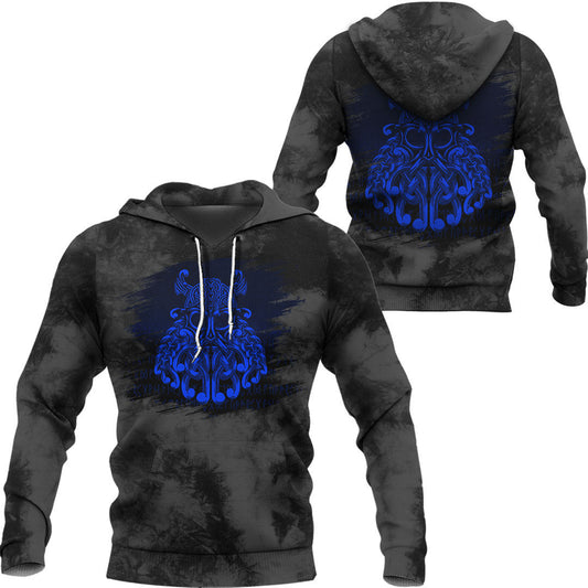 Viking Odin Valhalla Blue Viking Hoodie Helm and Hammer Shop