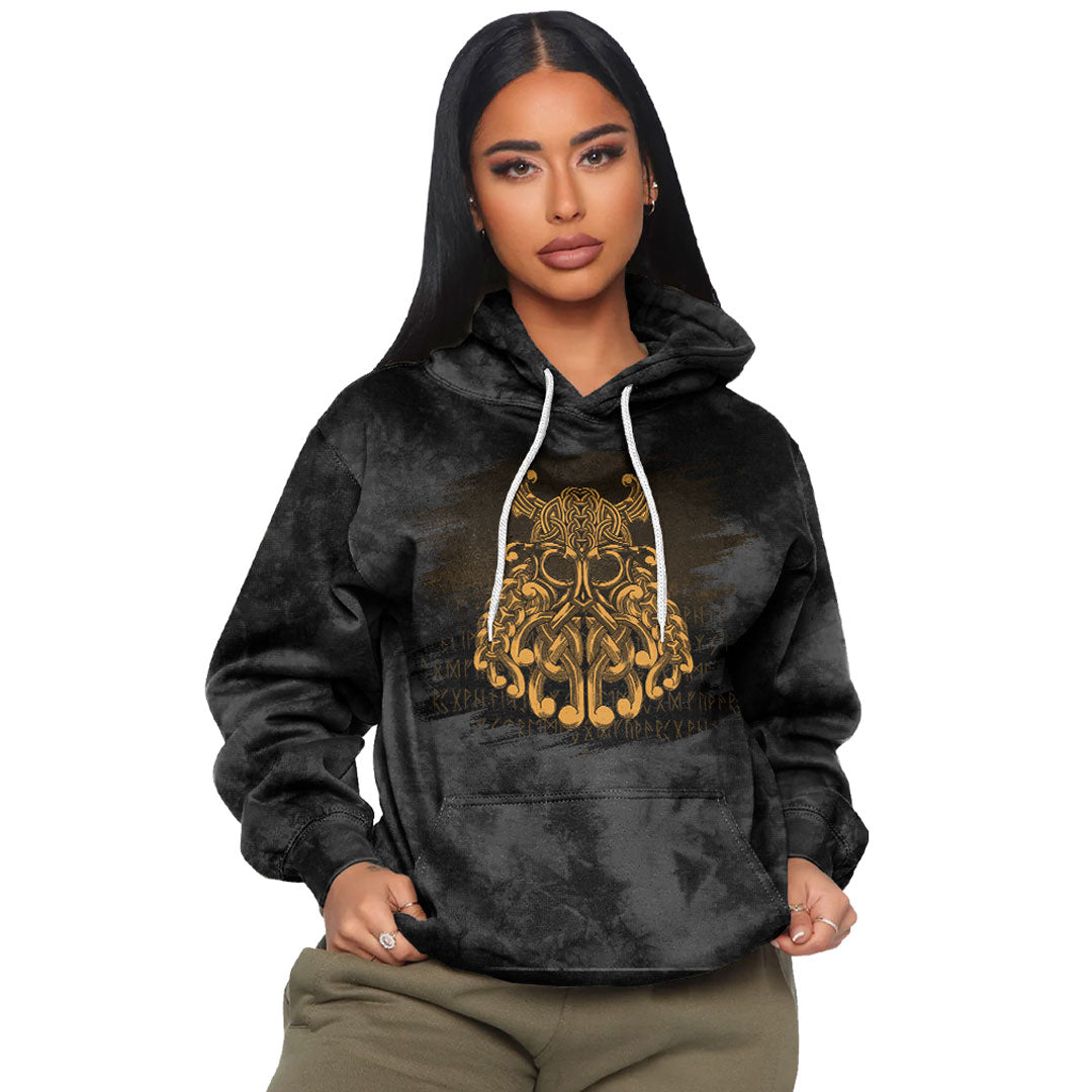 Viking Odin Valhalla Gold Viking Hoodie Helm and Hammer Shop