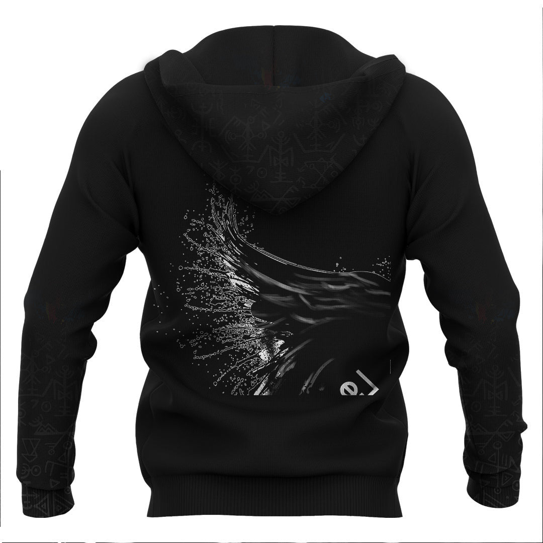 Viking Ravens Vegvisir and Helm Of Awe Viking Hoodie Basic Helm and Hammer Shop
