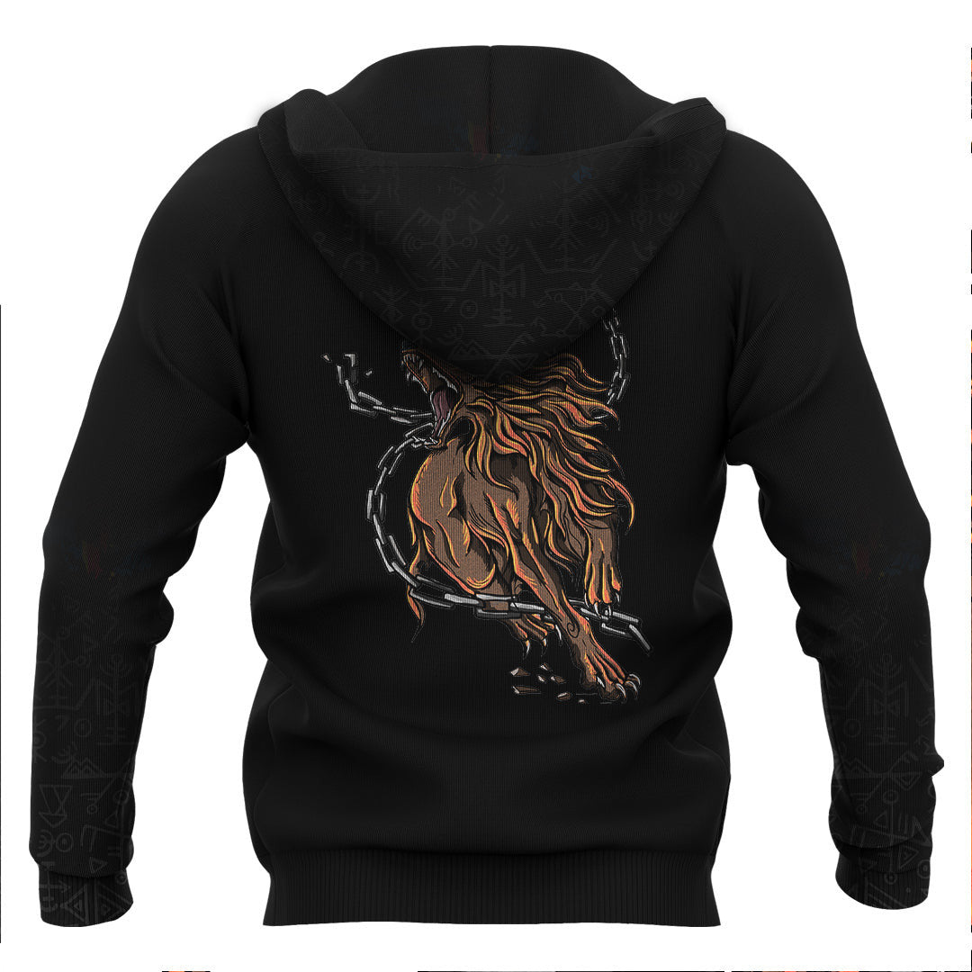 Viking Fenrir Art Viking Hoodie Basic Helm and Hammer Shop