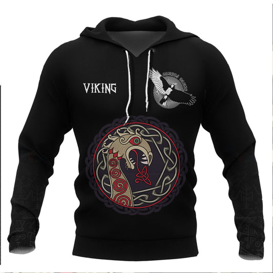 Viking The Nasal Figure Of The Ship Drakkar In The Form Of Dragon Viking Hoodie Basic Helm and Hammer Shop