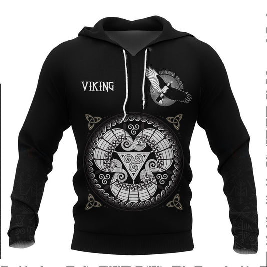 Viking The Three Scandinavian Ships Drakkar Viking Hoodie Basic Helm and Hammer Shop
