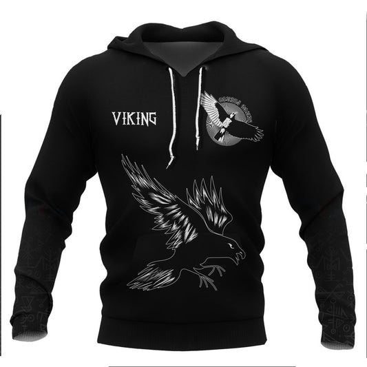 Viking The Raven Viking Hoodie Basic Helm and Hammer Shop